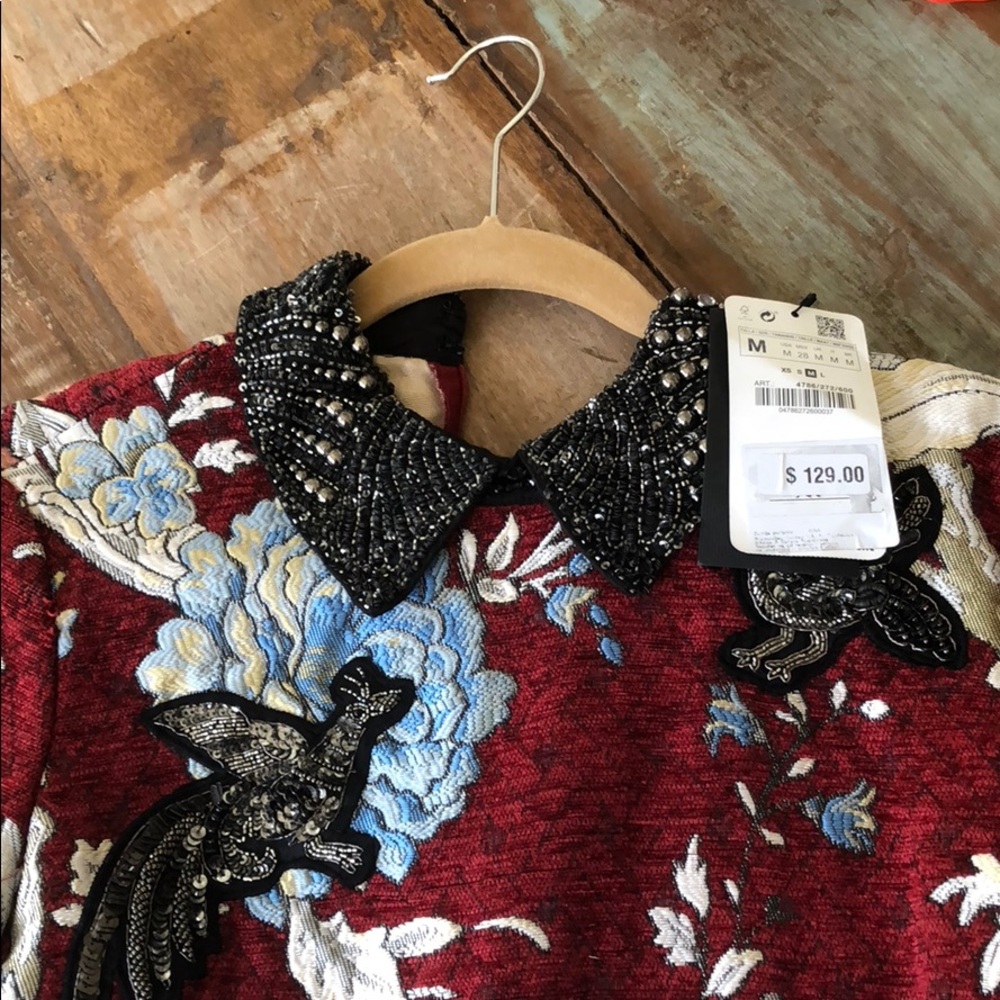 ZARA Mini Jacquard Dress size M NWT